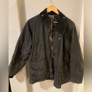 Barbour Grey Bedale Wax Jacket/coat size Medium men’s with hood